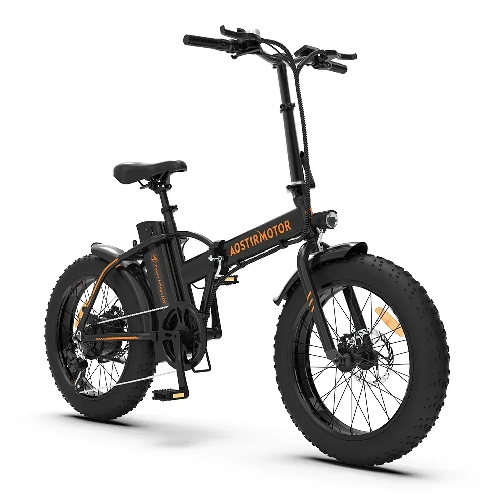 AOSTIRMOTOR-Folding Electric Mountain Bike for Adult, City Beach Bicycle, Removable Battery, 4.0 Fat, 36V, 13Ah, A20, 500W