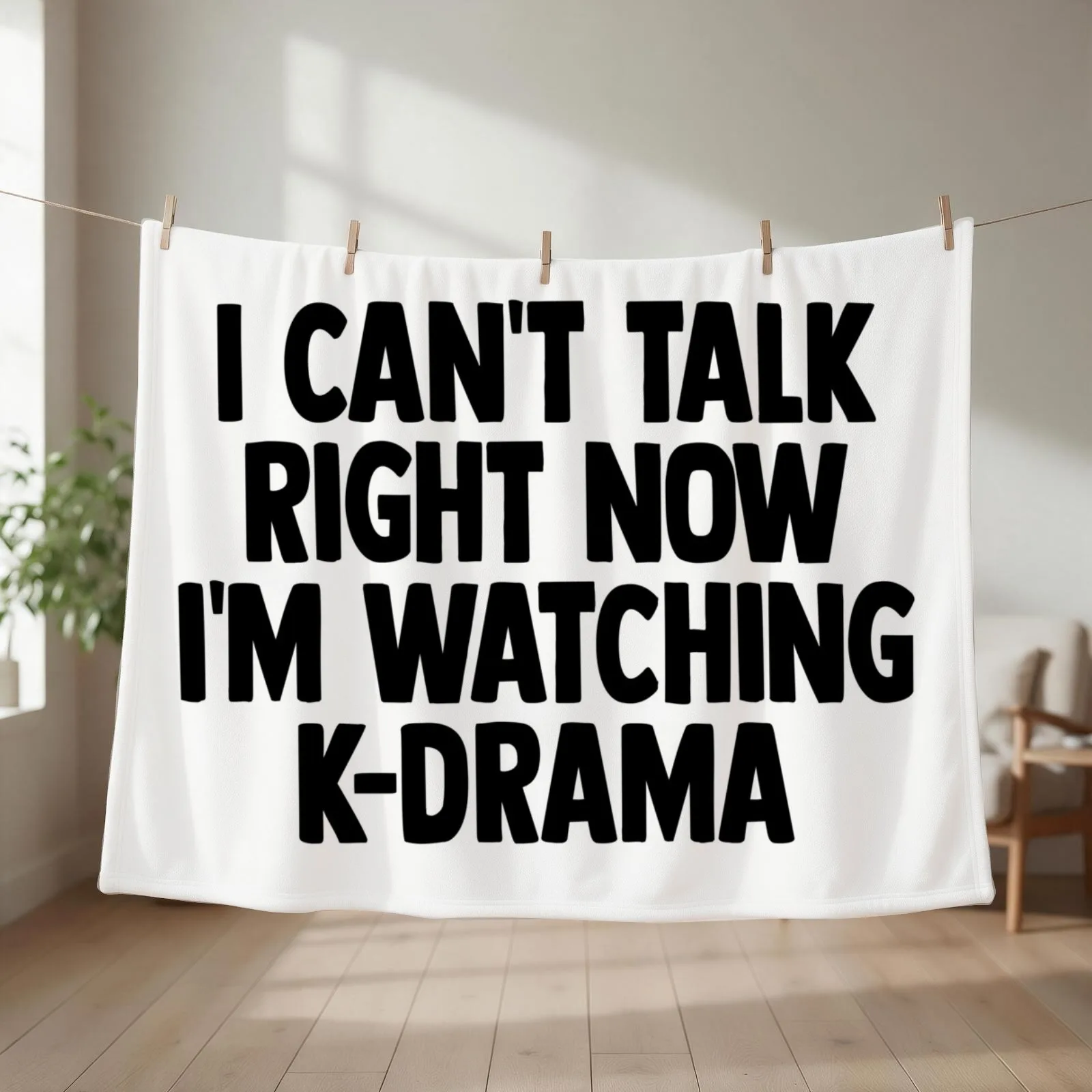 I'm Watching K-Drama Throw Blanket couch cozy soft plush fuzzy picnic outdoor blanket