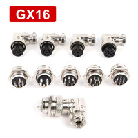 GX16 2/3/4/5/6/7/8/9 Pin Elbow Aviation Plug DF16 Male Female Socket 90 Degree Elbow M16D Signal Connector 300/500V Opening 16mm