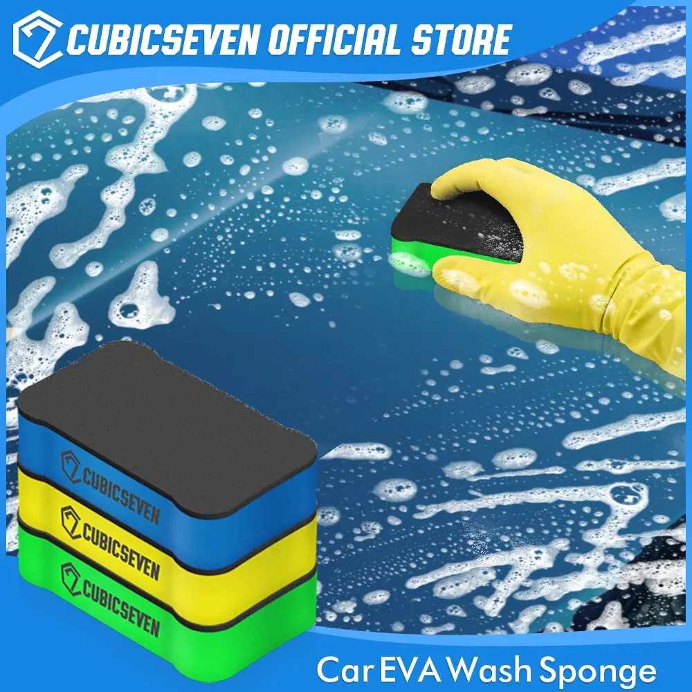 Cubicseven Natural Car EVA Wash Sponge Car Ceramic Coating Tire Wipe Water Suction Pad Glass Nano Wax Polishing Cleaning Tool