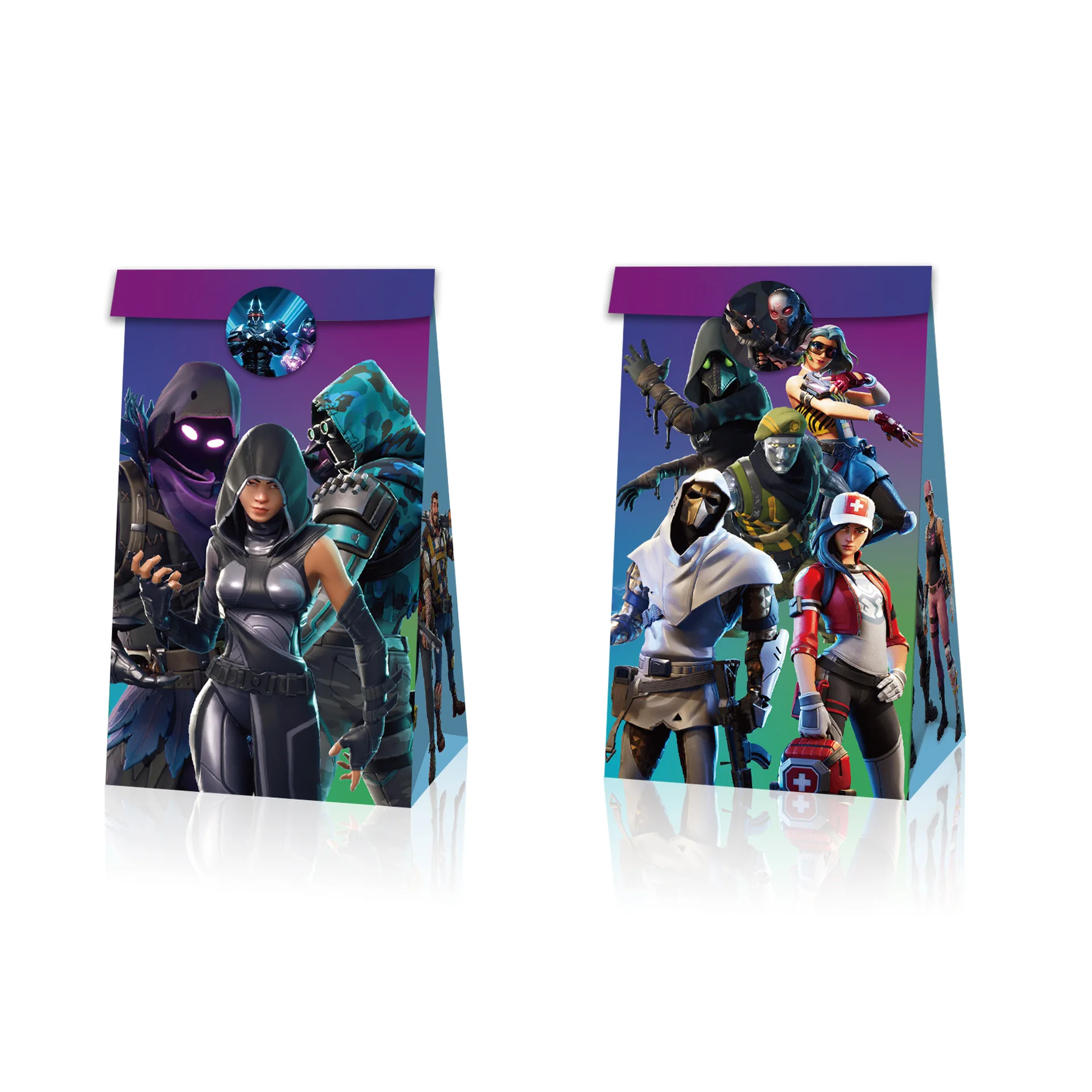Fortnite Papierbox und Aufkleber Geburtstagsparty Snack-Süßigkeiten Kraftpapier Flache Verpackungstüten Keks-Kuchen-Aufbewahrungsbox Tragbare Geschenkbox – Detail 10