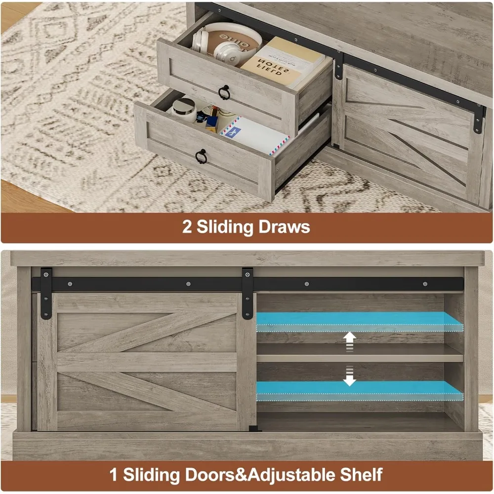 Farmhouse Style Square Coffee Table with Lift Top Storage for Living Room, Large Hidden Compartment