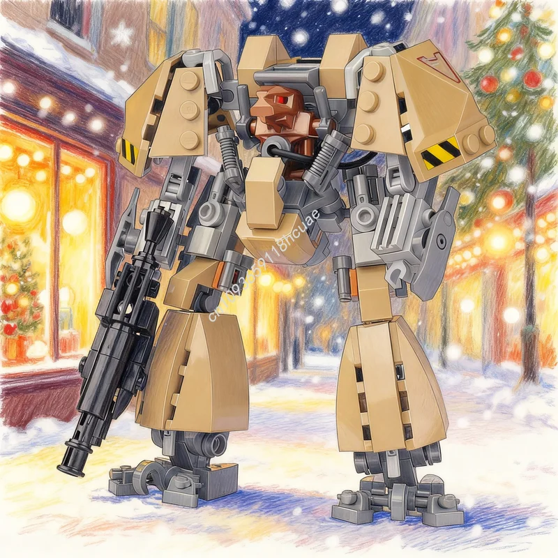 

215 деталей MOC Exo Force: Модернизированная модель робота-охранника, конструктор, развивающая игрушка, идея для рождественского подарка, креативный подарок для обучения