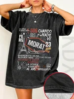 Camiseta con gráfico del álbum de la banda de rock Morat para hombres y mujeres, camiseta de hip-hop de verano retro de moda de algodón puro
