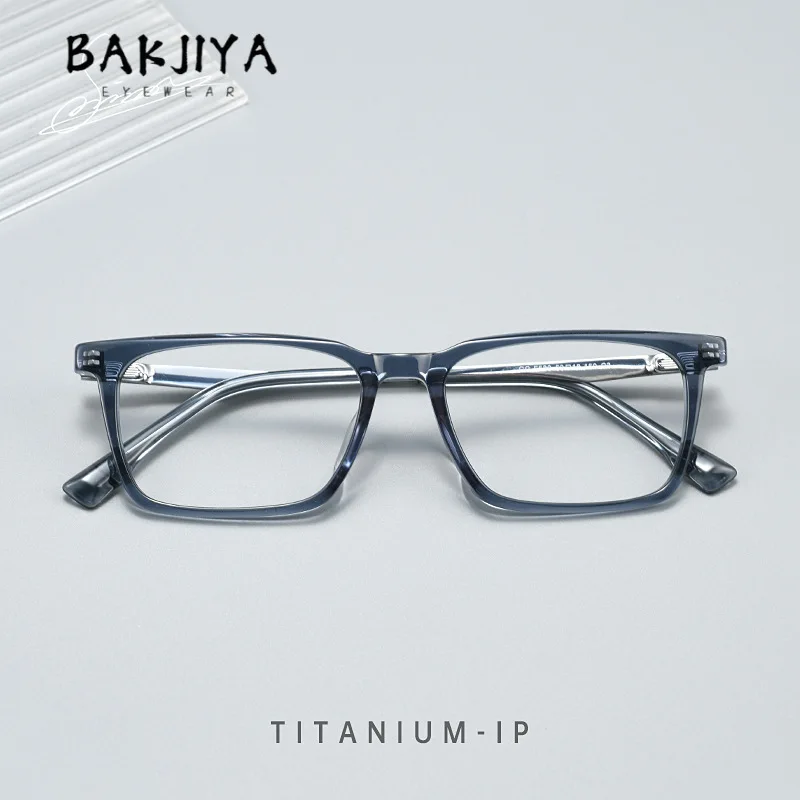 

New Trend Acetate Titanium Full-Frame Square Spectacle Men Business Prescription Eyeglasses Frame New One-Piece Nose Pad Eyewear