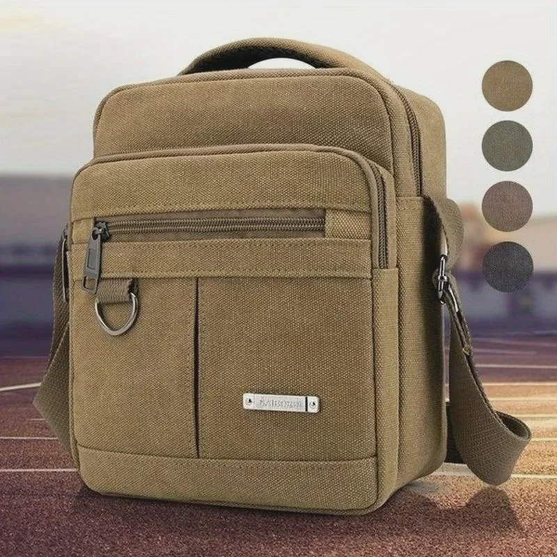 1Pc Fashion Casual Canvas Storage Bag Handbag Outdoor Shoulder Bag Messenger Bag
