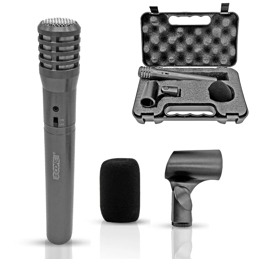 

5 CORE Professional Instrument Microphone Pencil Mic Condenser Cardioid Unidirectional Stick Microfono with Windscreen Mic Clip