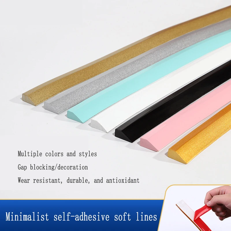 5M/1 Roll Lmitation Solid Wood Lines Mirror Edging Door Frame Living Room TV Background Wall Decoration PVC Self-adhesive Lines