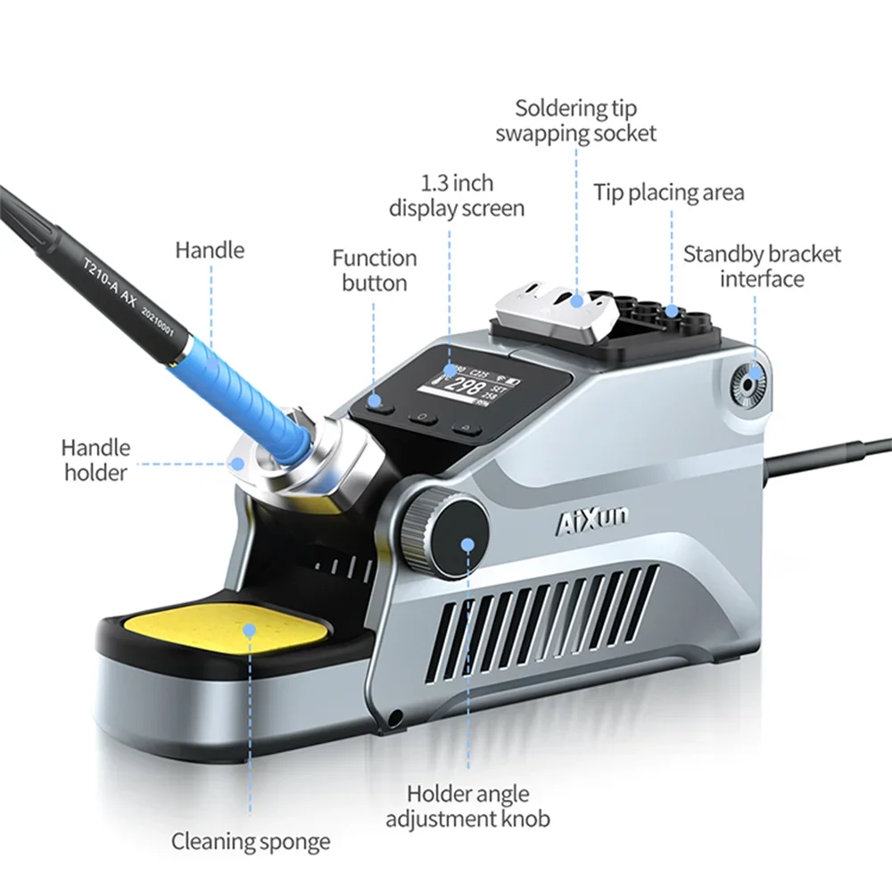 AIXUN T380 80 واط محطة لحام ذكية دعم T115 T210 مقبض محطة إعادة العمل لحام سريع للهاتف المحمول مصلحة الارصاد الجوية بغا PCB إصلاح