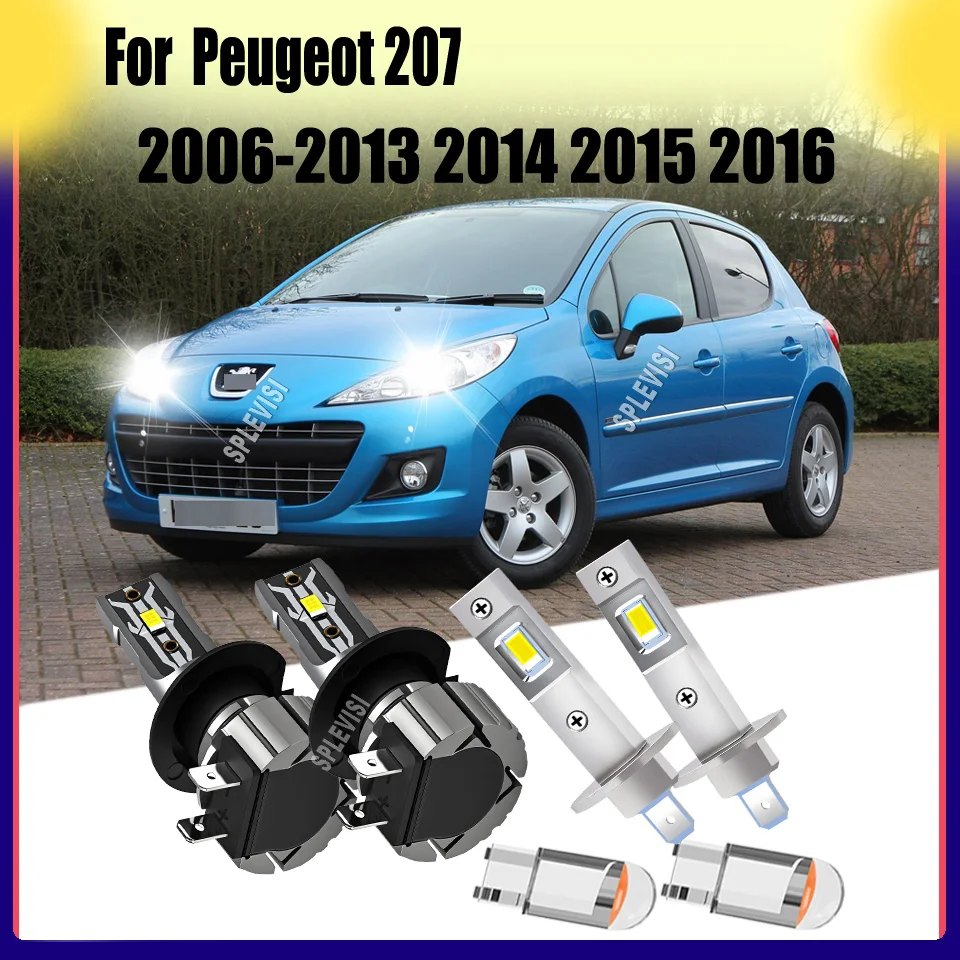 

H1 H7 LED Headlight Lighting Kit 6000K Xenon White High Low Beam Conversion For Peugeot 207 2006 2007 2008 2009 2010 2011-2016