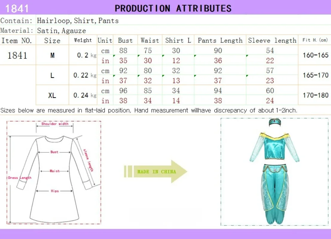 Afbeelding 7: Prinses Jasmijn Kostuum Aladdin Halloween Cosplay Outfit Arabische Feestjurk Buikdans Jurk Midden-Oosten Fantasy Game Wear