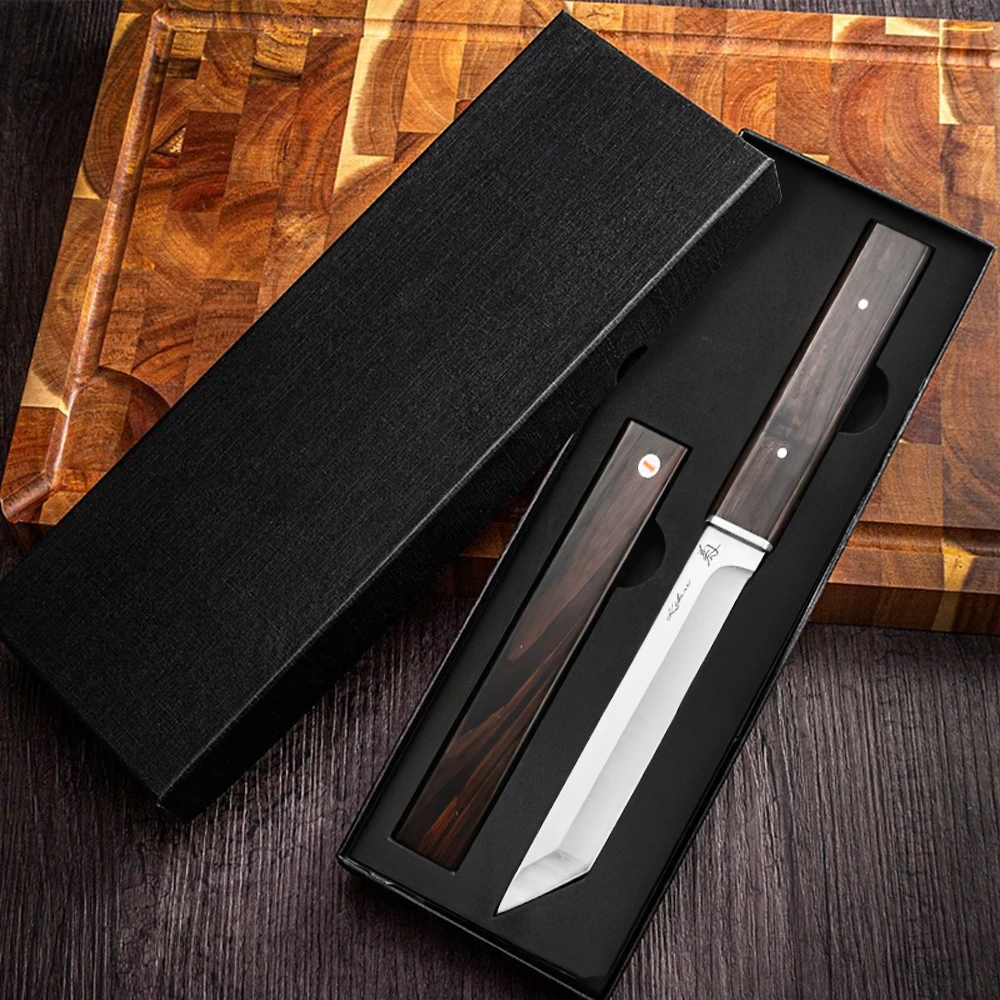 MDHAND 8inch Japanese Professional Chef Knife D2 stainless steel  Slicing Meat Cleaver Beef Kitchen Knifes full tang blade