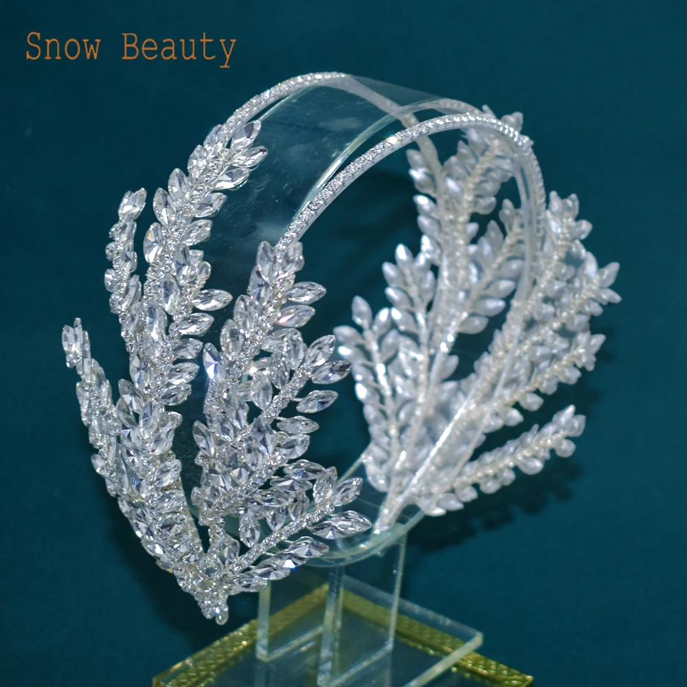 DZ019 Rhinestone Bridal Headband  Women Hair Jewelry Wedding Headpiece Bride Hair Accessories Handmade Hairbands Bride Headdress image 5