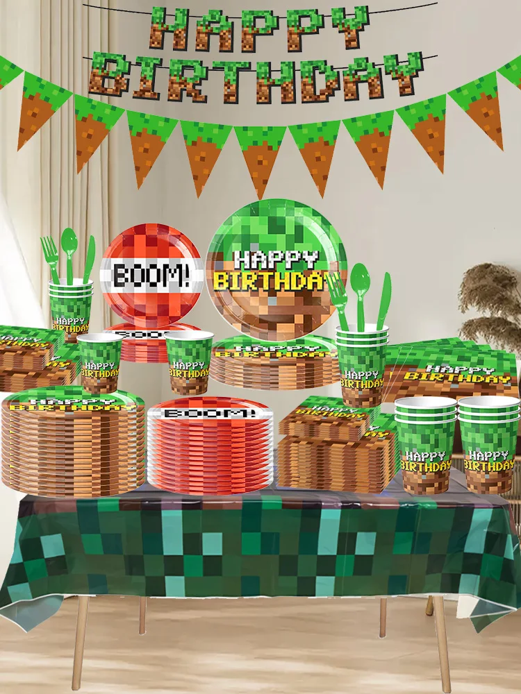 Geburtstag Party Dekorationen Junge Geschirr Pappteller Tasse Serviette Tischdecke Armband Flagge Geschenk Tasche Kinder Geburtstag Party Supplies