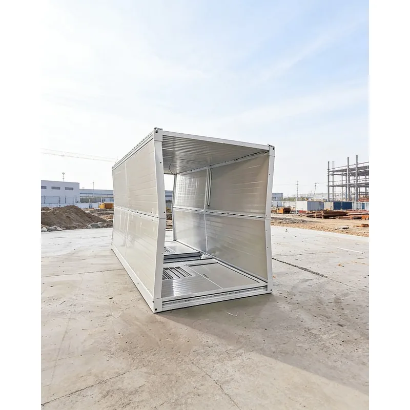 Luxury Prefab Folding Container Home with Canopy Construction Site Garden Portable Single Room Structure Container House Units
