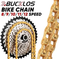 BUCKLOS MTB bicicleta de carretera cadena dorada 8/9/10/11/12 velocidades cadena de bicicleta Universal de alta calidad cadena duradera pieza de bicicleta actual