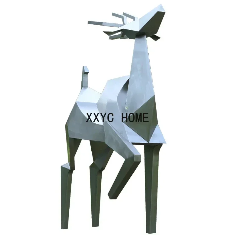 

Geometric Deer Decoration Hotel Hall Soft Decoration Outdoor Courtyard Landscape Large Floor Sculpture