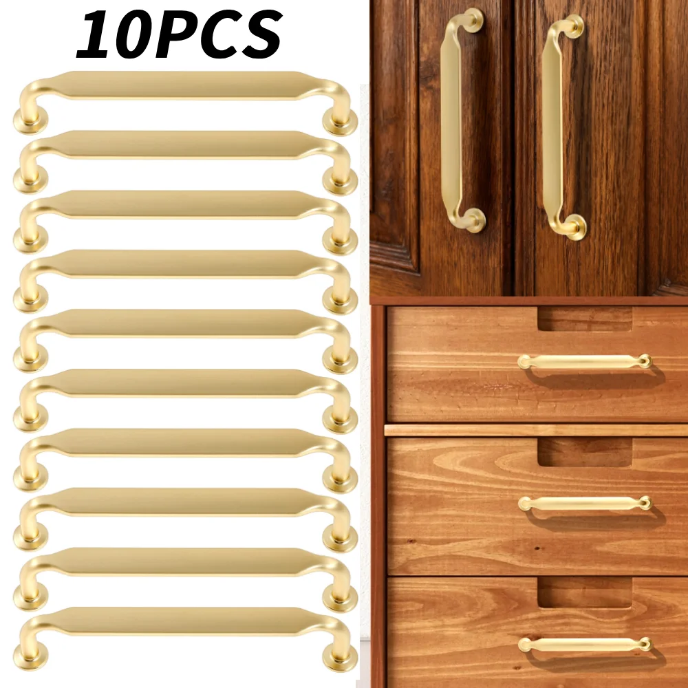 

10Pcs Modern Zinc Alloy Door Handles Easy Install Cabinet Pull Set with Screws Hardware Drawer Pull 5 Inch Hole Spacing for Home