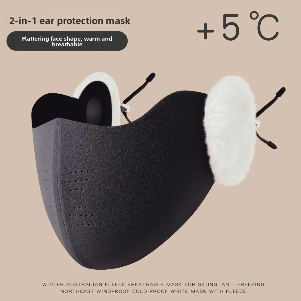 Nuovo con paraorecchie maschera calda traspirante lavabile velo per il viso antipolvere copertura per il viso autunno e inverno