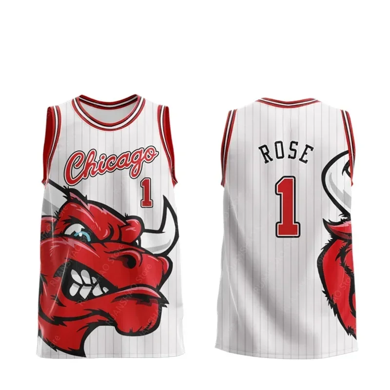 Basketball Uniform Raptors Card Retro Jersey Vest American Plus Size Bulls Men's and Women's/children's 3D Digital Printing