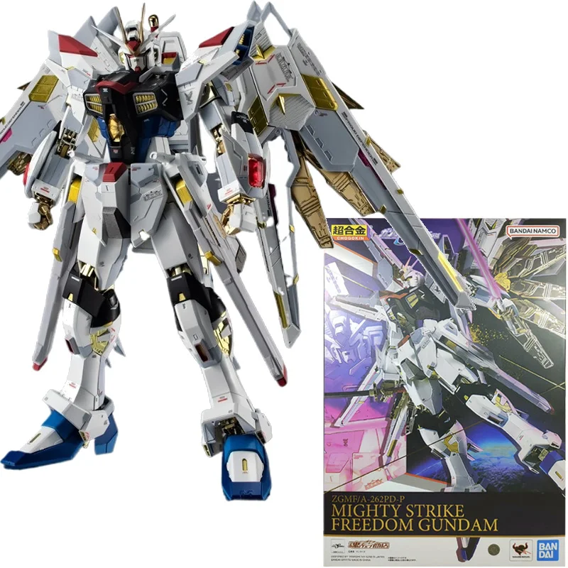 In Stock Original BANDAI Chogokin ZGMF/A-262PD-P MIGHTY STRIKE FREEDOM GUNDAM 18.8CM Anime Figure Model Collectible Action Toys