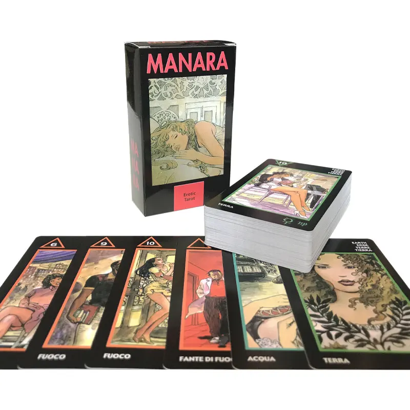 Hot sales Manara Tarot Oracle Tarot Card Fate Divination Prophecy Card Family Party Game Toy Tarot 78 Card Deck PDF Guide