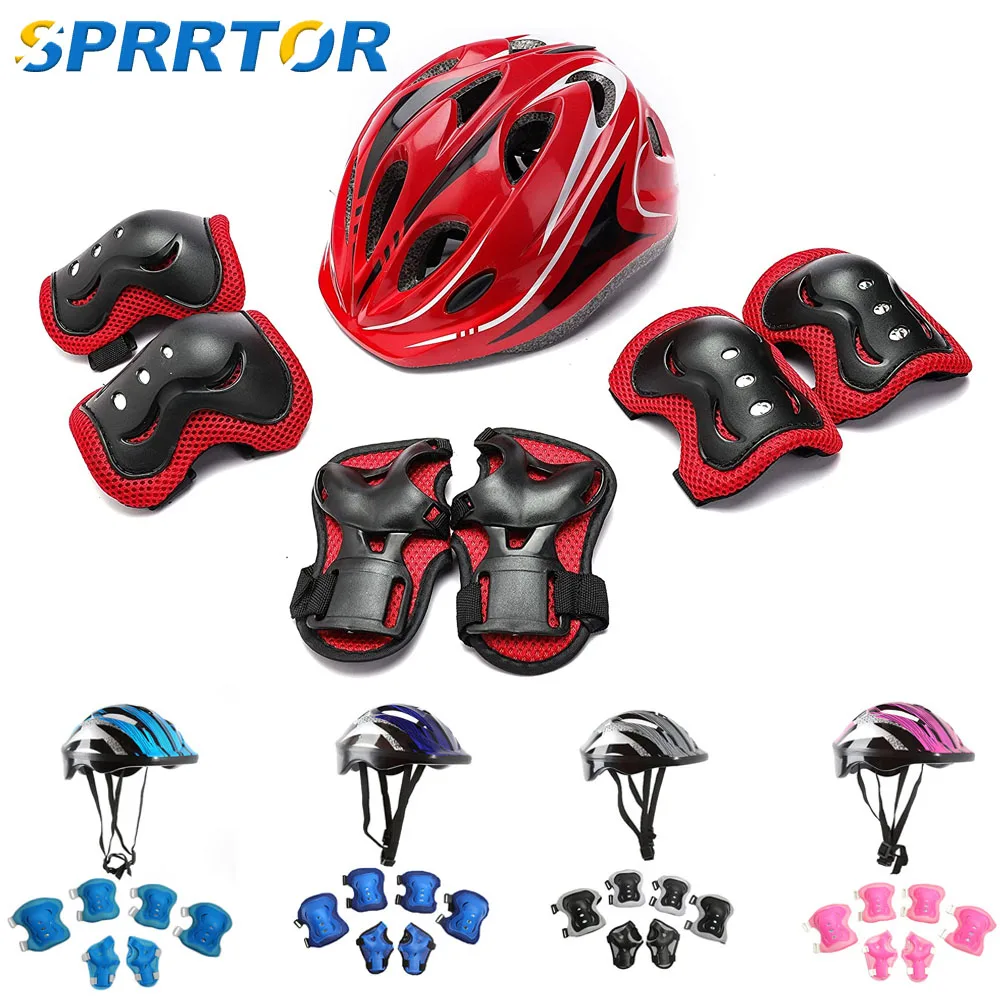 Casco para niños ajustable con equipo de protección deportiva, rodilleras, coderas, muñequeras para niños y niñas, casco para ciclismo, patinaje y