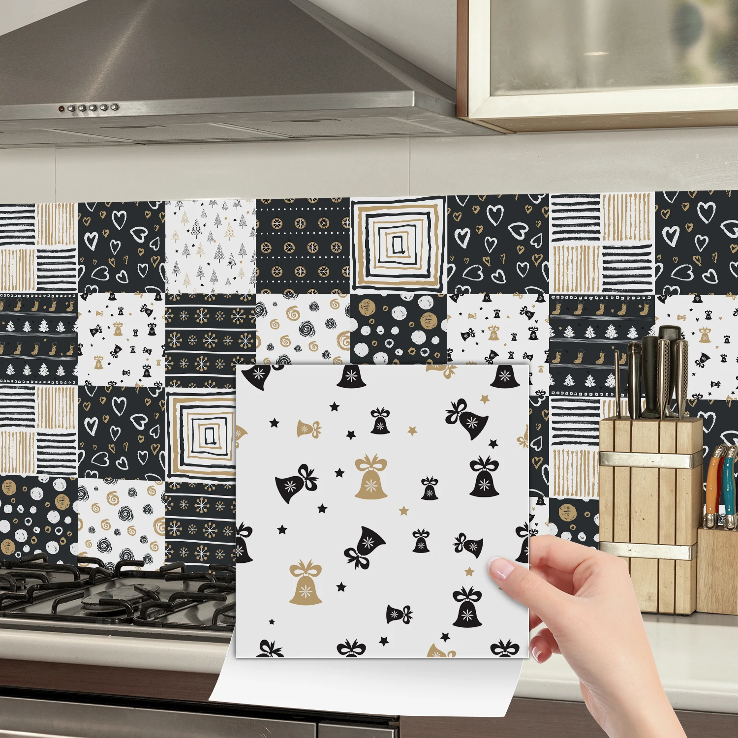 

Black Gold Silver Christmas Theme Wall Stickers Christmas Living Room Background Wall/Shop Holiday Decoration