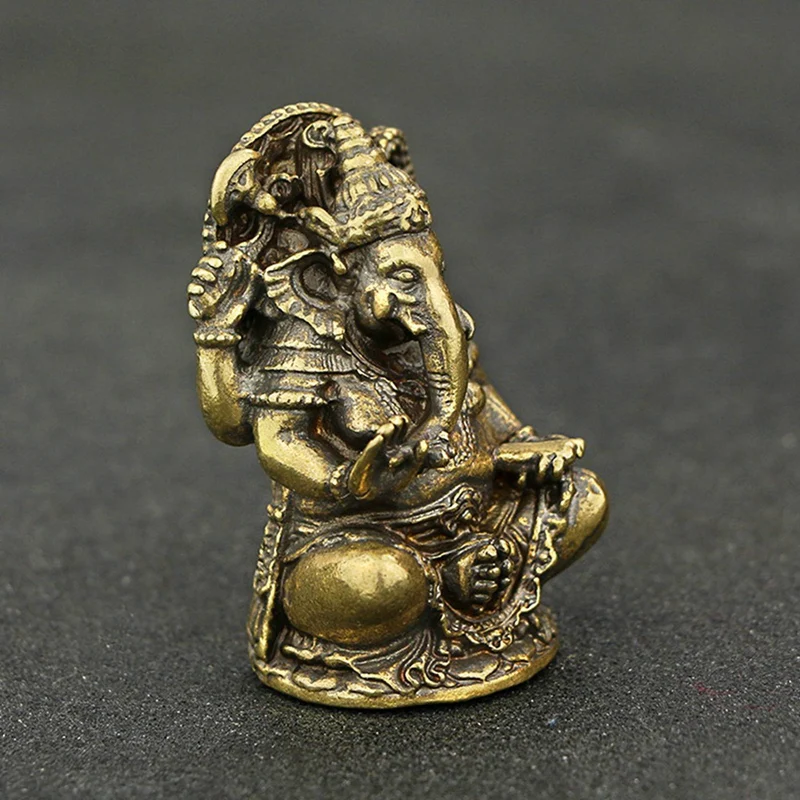 Hot 3X Lord Ganesha Buddhist Statue Elephant God Sculptures Ganesha Figurines Brass Home Garden Buddha Decoration Model Gift