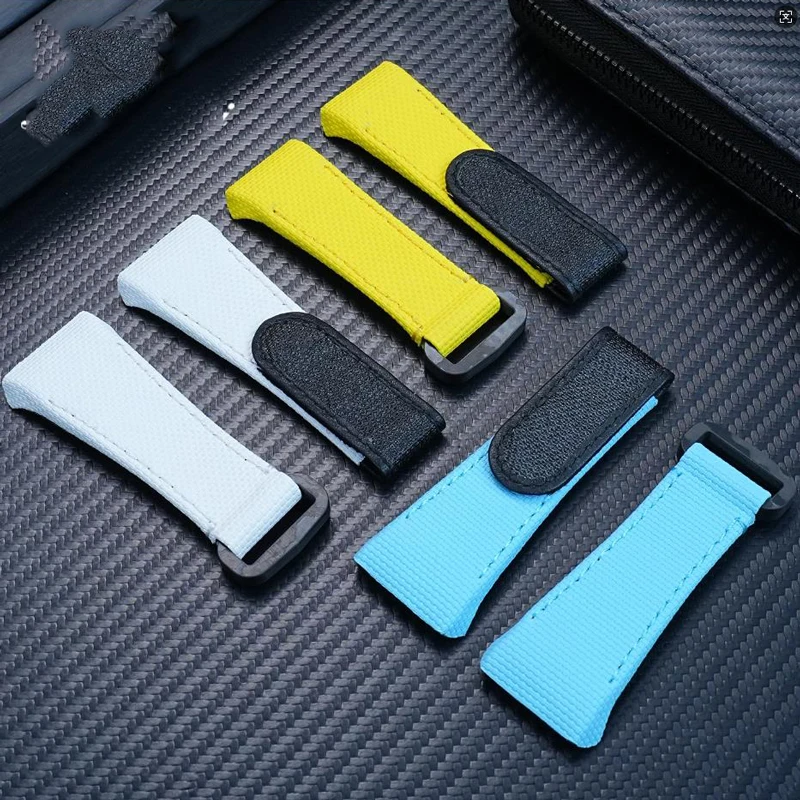 For high-end customization fluororubber strap for Franck Muller V45 V42 V32 strap  Rubber Strap Hook & Loop watch band chain