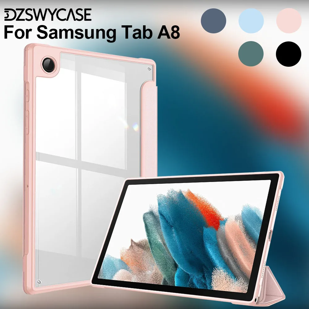 Case for Samsung Galaxy Tab A8 10.5 inch 2022 Model (SM-X200/X205),Shockproof Cover with Transparent Back Shell, Auto Wake/Sleep