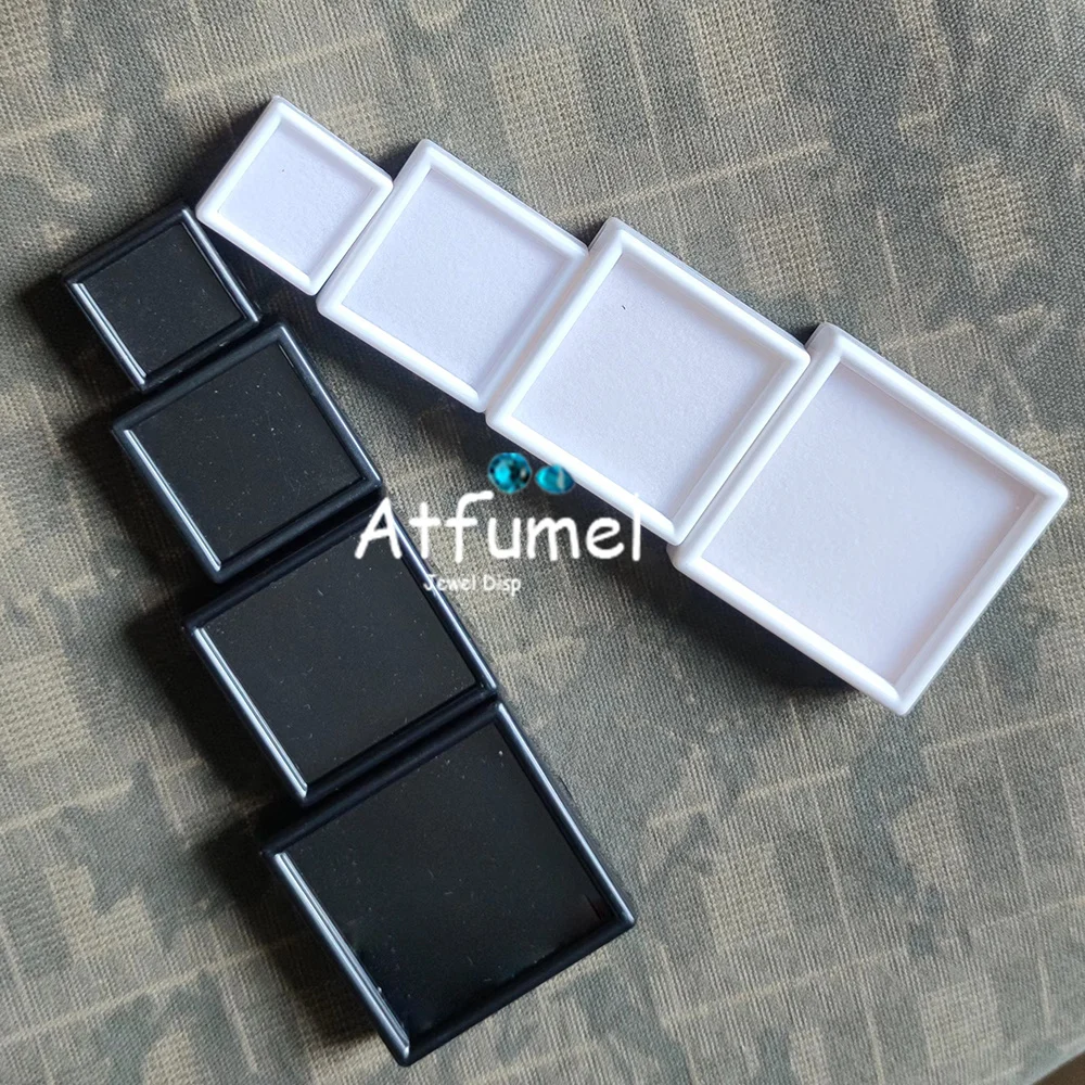 Wholesale 10pcs Loose Diamond Display Package Box Square Gem Stone Beads Pendant Earring Organizer Gemstone Gift Box Showcase