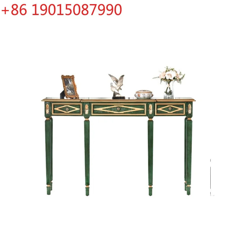 

American retro entry entrance table, living room entrance table with drawers and storage long table