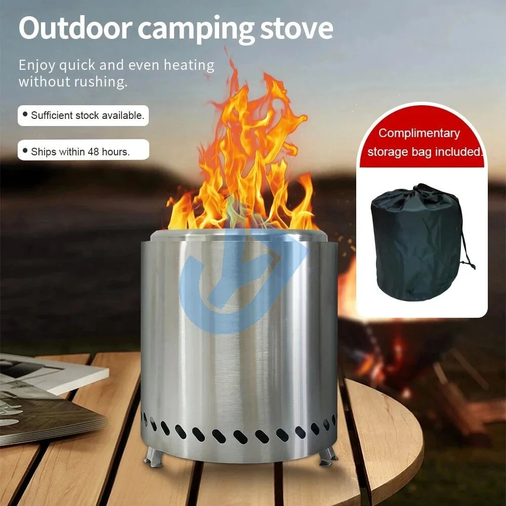 Outdoor Camping Rauchfreier Herd tragbare Edelstahl Brenner Heizung Mini Feuer Herd Lagerfeuer Herd Grube Feuer Becken Ausrüstung