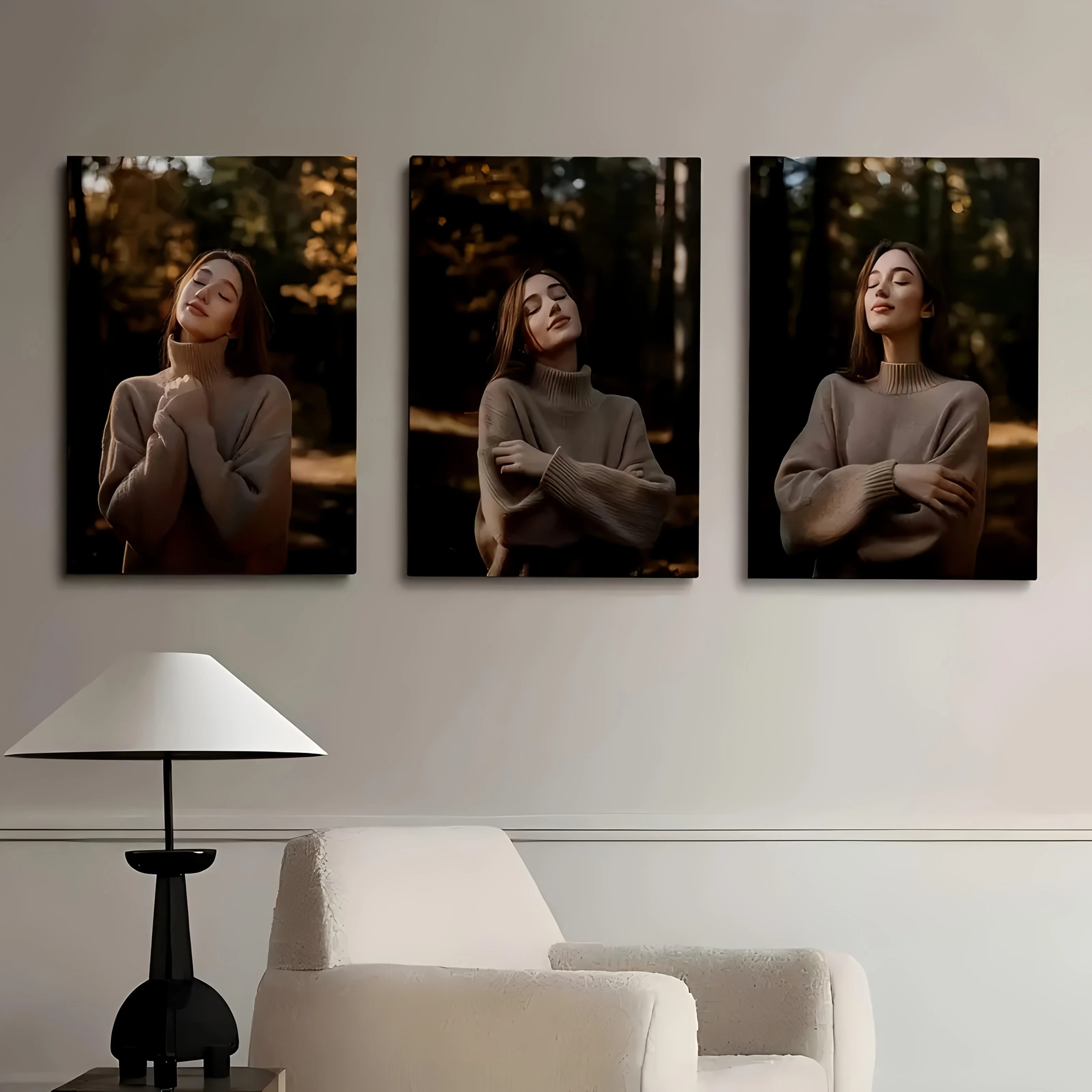 3pcs/set Custom Canvas Printing Personalized Photo Suitable for Family Life Pets Scenery Couple Weddings Home Decor Poster Gifts