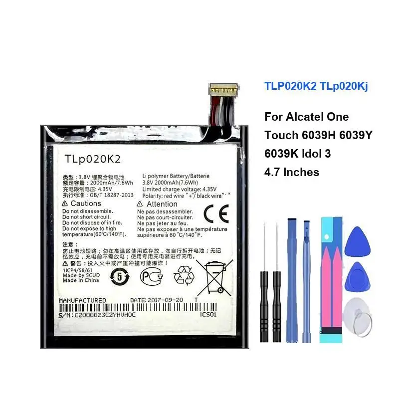 Аккумулятор мобильного телефона для Alcatel One Touch 6039H 6039Y 6039K Idol 3, 4,7 дюйма, 2000 мАч, продленная производительность TLP020K2 Tlp020kj Аккумулятор мобильного телефона для Alcatel One Touch 6039H 6039Y 6039K Idol 3, 4,7 дюйма, 2000 мАч, продленная производительность TLP020K2 Tlp020kj