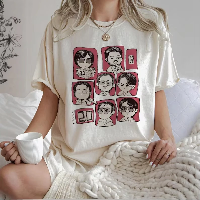 2026 Sommer K-Pop Koreanische Boyband Q-Version Charakter-T-Shirt 100% Baumwolle Unisex Hochwertiges Y2K Mode-Shirt für Herren und Damen – Detail 8