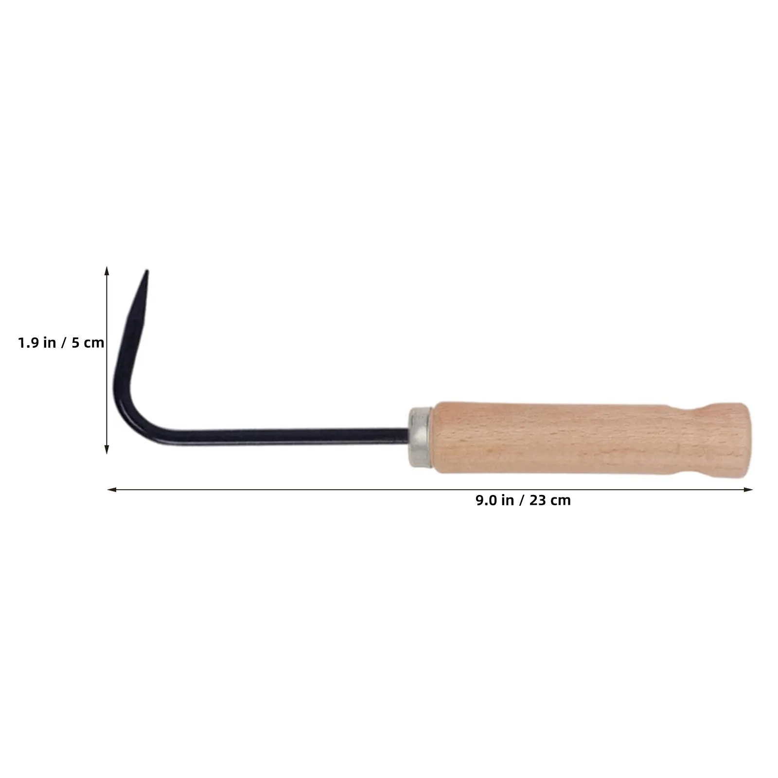 Carbon Steel Hand Weeder Single Claw Root Hook 25cm Soil Aerator for Container Gardening and Bonsai