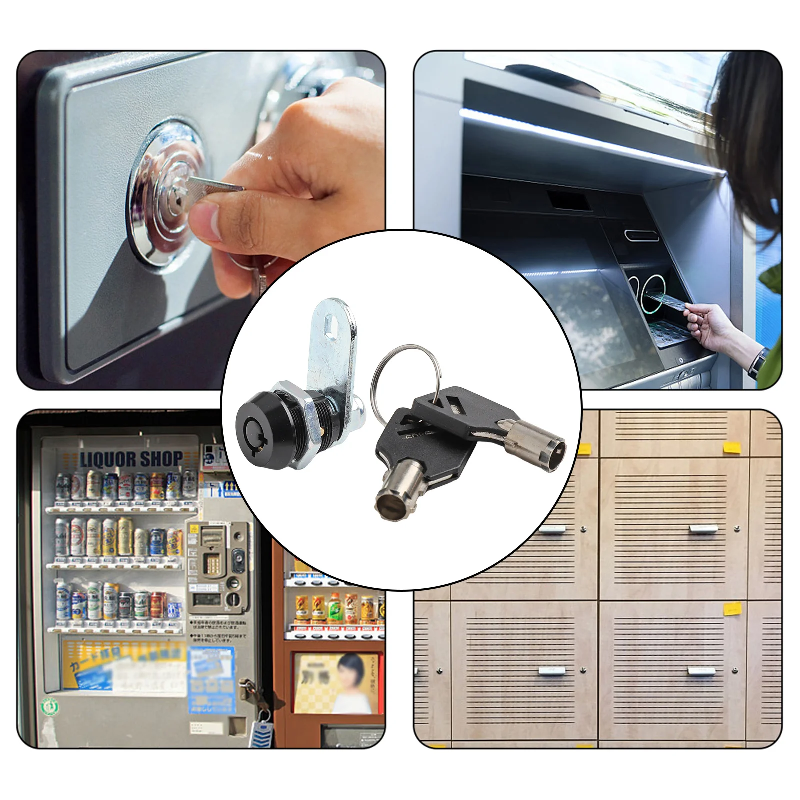 

Keys Cam Lock Zinc Alloy Furniture Lock High Quality Locker Lock 90 Degrees Alike Mailbox Drawer Cabinet Desk Turn