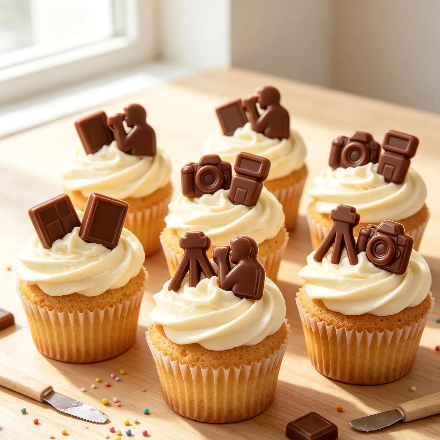 19 Cavity Photography Theme Silicone Candy Molds Tripod Flash Camera Chocolate Mold for Candy Cupcake Topper Decorating