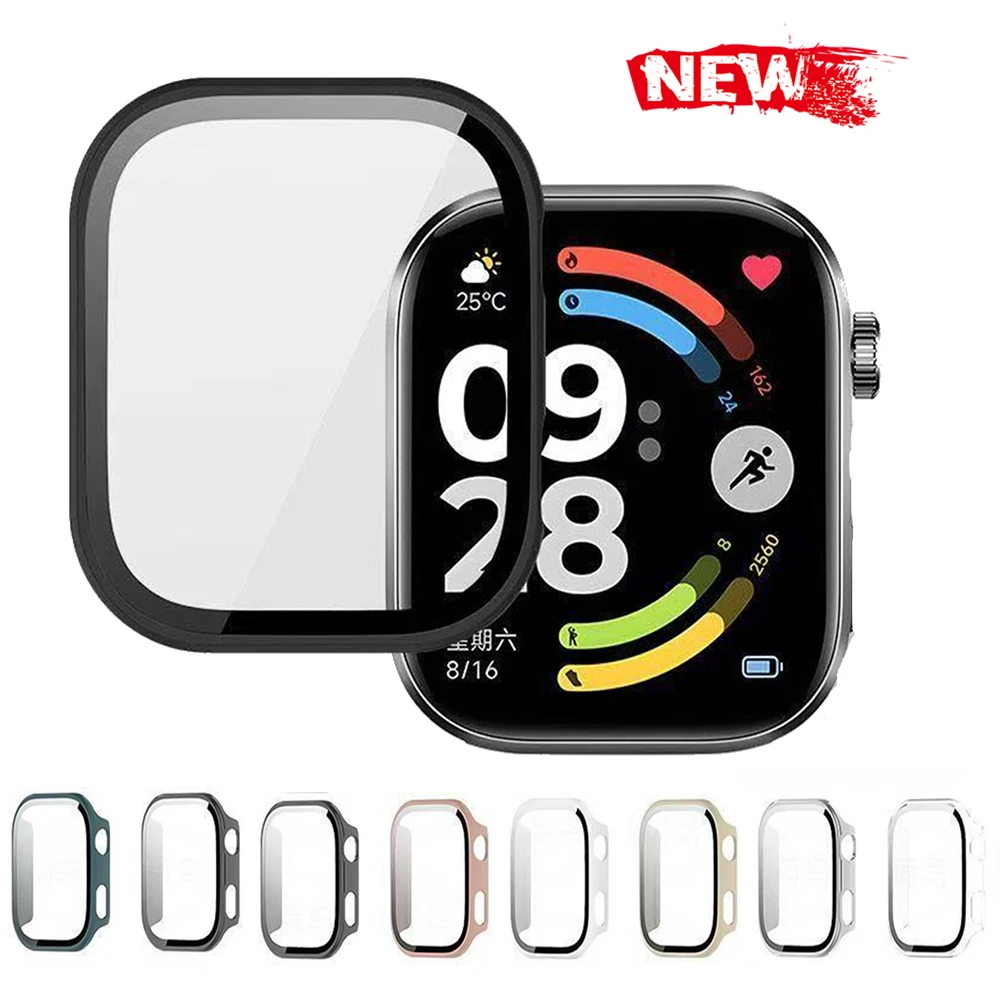 

Чехол для ПК + стекло для Redmi Watch 6, защитный чехол от царапин, бампер для Redmi Watch 6, защитный чехол для смарт-часов, защита от падений