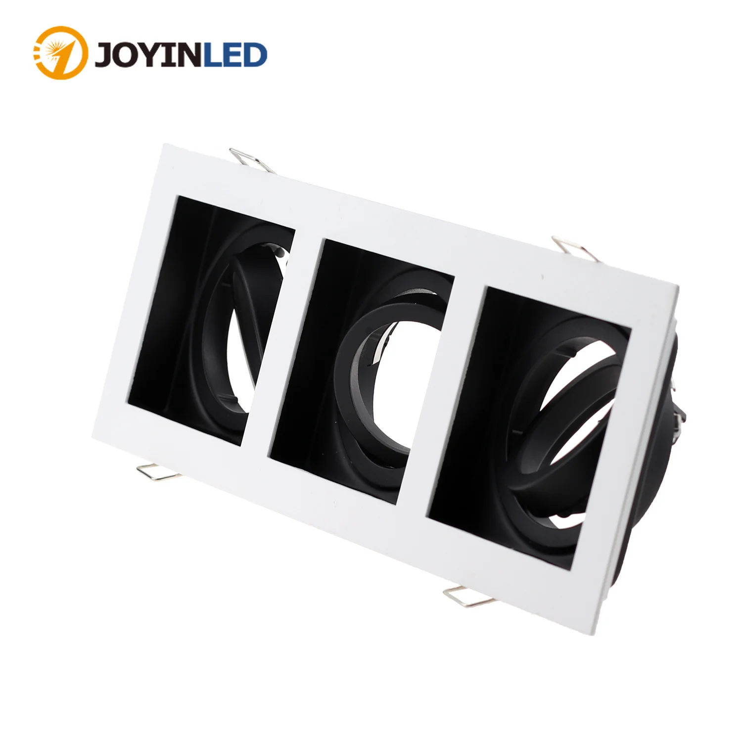 JOYINLED Aluminium Alloy Recessed Downlight Frame, GU10 MR16 Ceiling Spotlight Holder, Square Lamp Fixture for Indoor Lighting