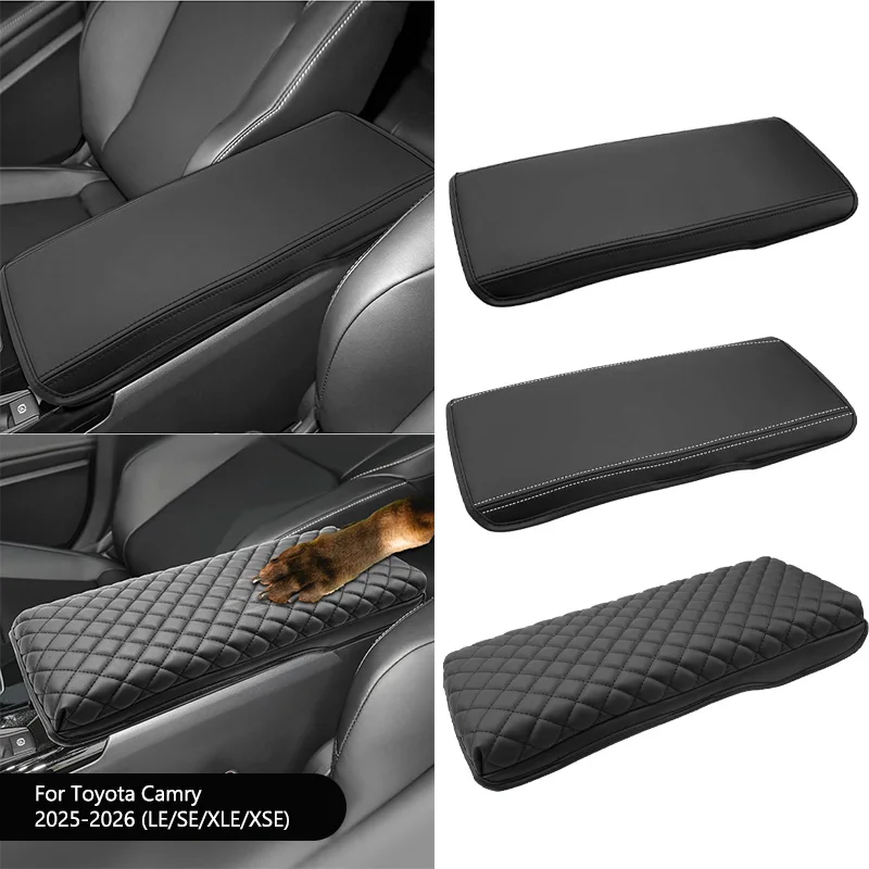 

1X кожаный чехол на подлокотник центральной консоли из микрофибры, подходит для Toyota Camry 2025-2026, защитная крышка подлокотника