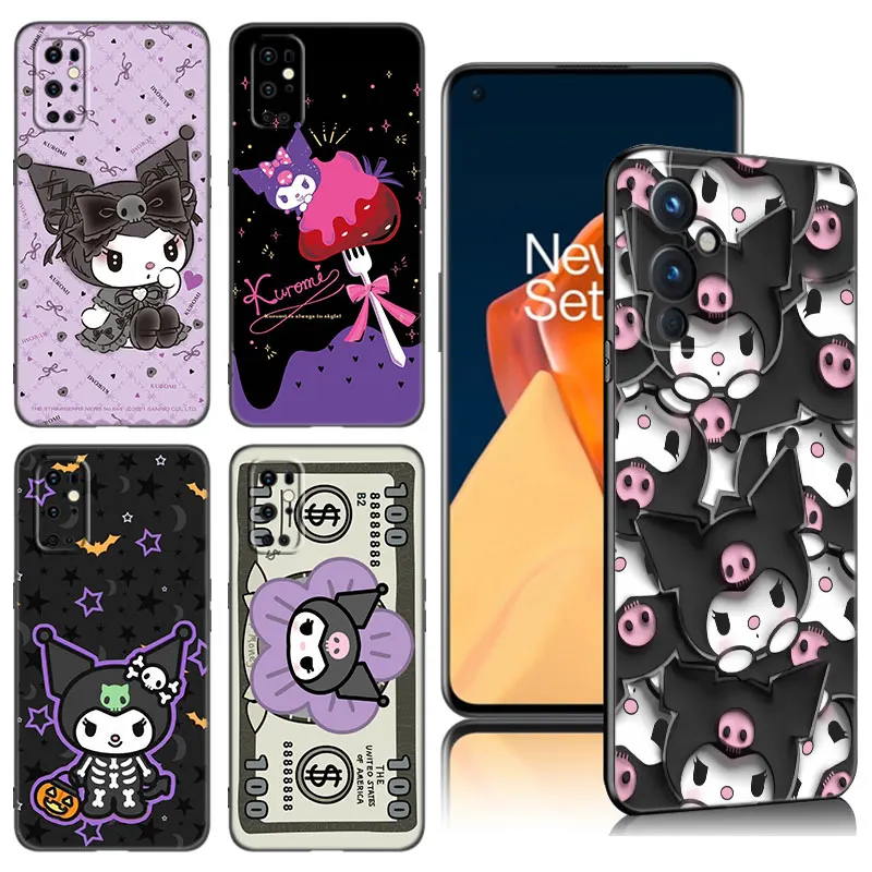 kuromi Phone Case For OnePlus 9 10 ACE 2V Pro 9RT 10T 10R 11R Nord CE 2 3 Lite N10 N20 N30 5G Black Silicone Cover