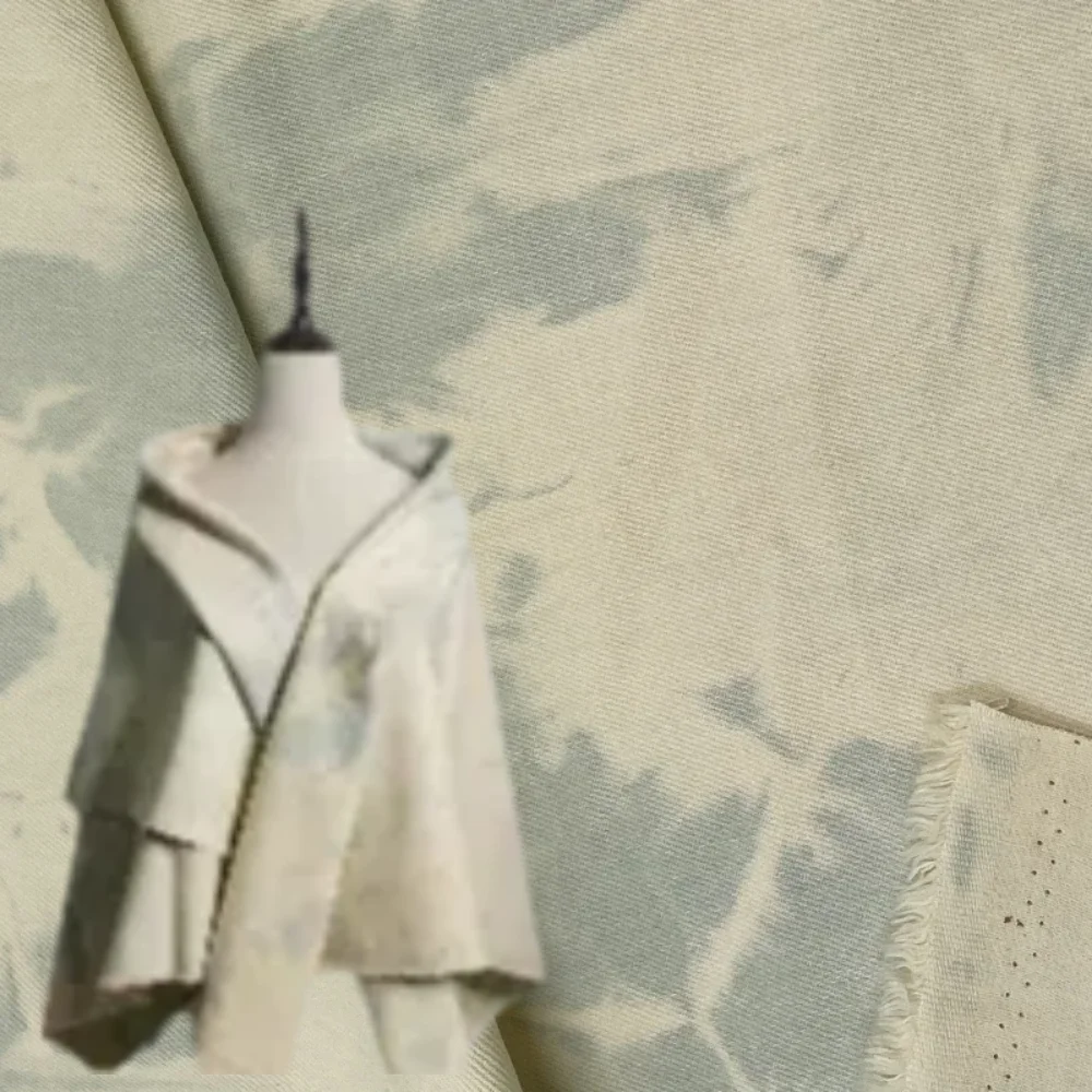 

All Cotton Tie Dyed Washed Denim Fabric Light Color Fashion Coat Backpack Doll Pillow Case Clothing Diy Design Cloth Wholesale