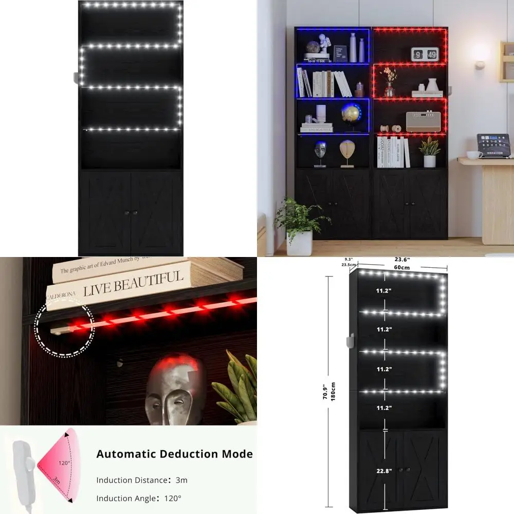 Ironck Tall Bookcas…