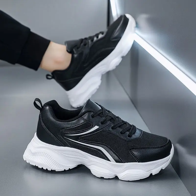 العلامة التجارية الكلاسيكية احذية الجري للرجال أسود أبيض المشي الركض حذاء تنفس الرياضة والترفيه حذاء التدريب حجم كبير 50 #3