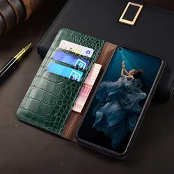 Crocodile Pattern Genuine Leather Phone Case For iPhone 16 15 14 11 12 13 Pro Max Plus Mini Luxury Wallet Flip Cover