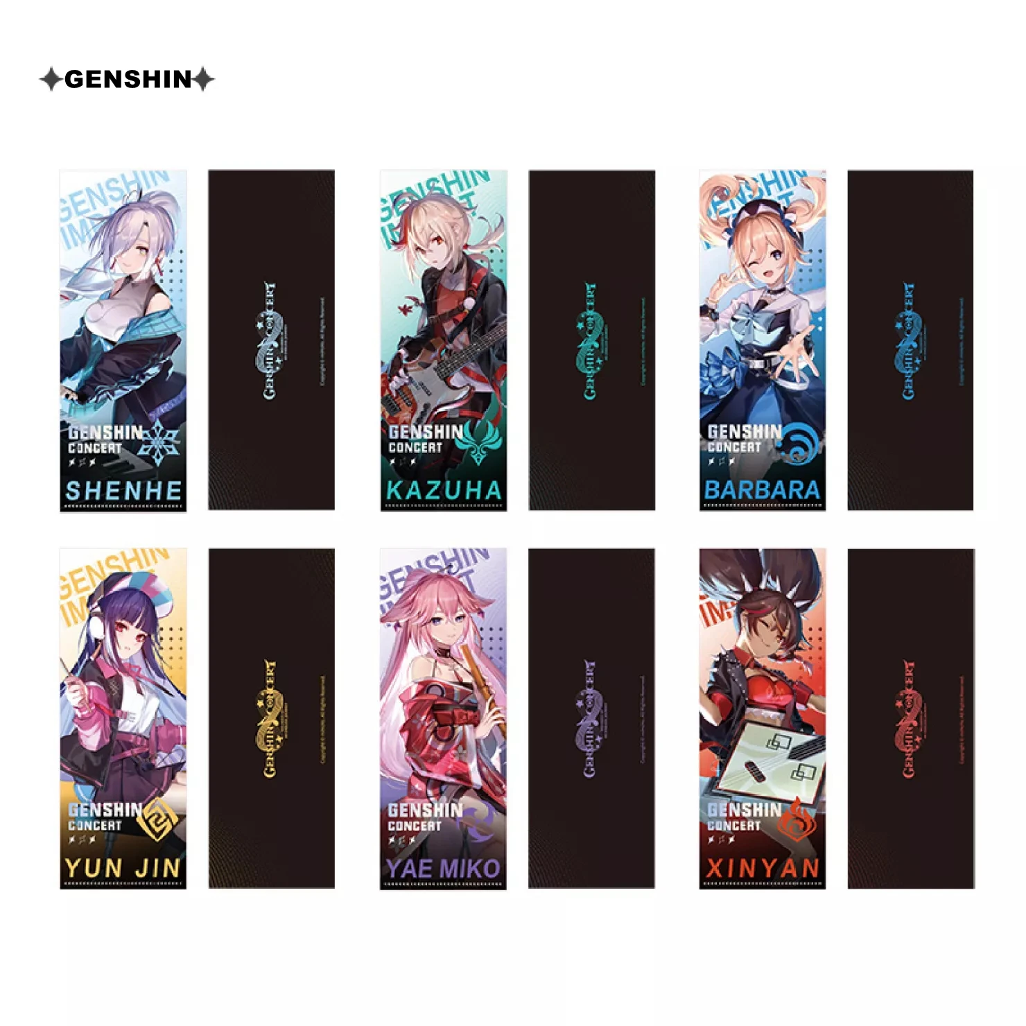 Game Genshin Impact 2022 Online Concert Laser Ticket Anime Cosplay DIY Accessories Yunjin Shenhe Xinyan Cartoon Card Xmas Gift