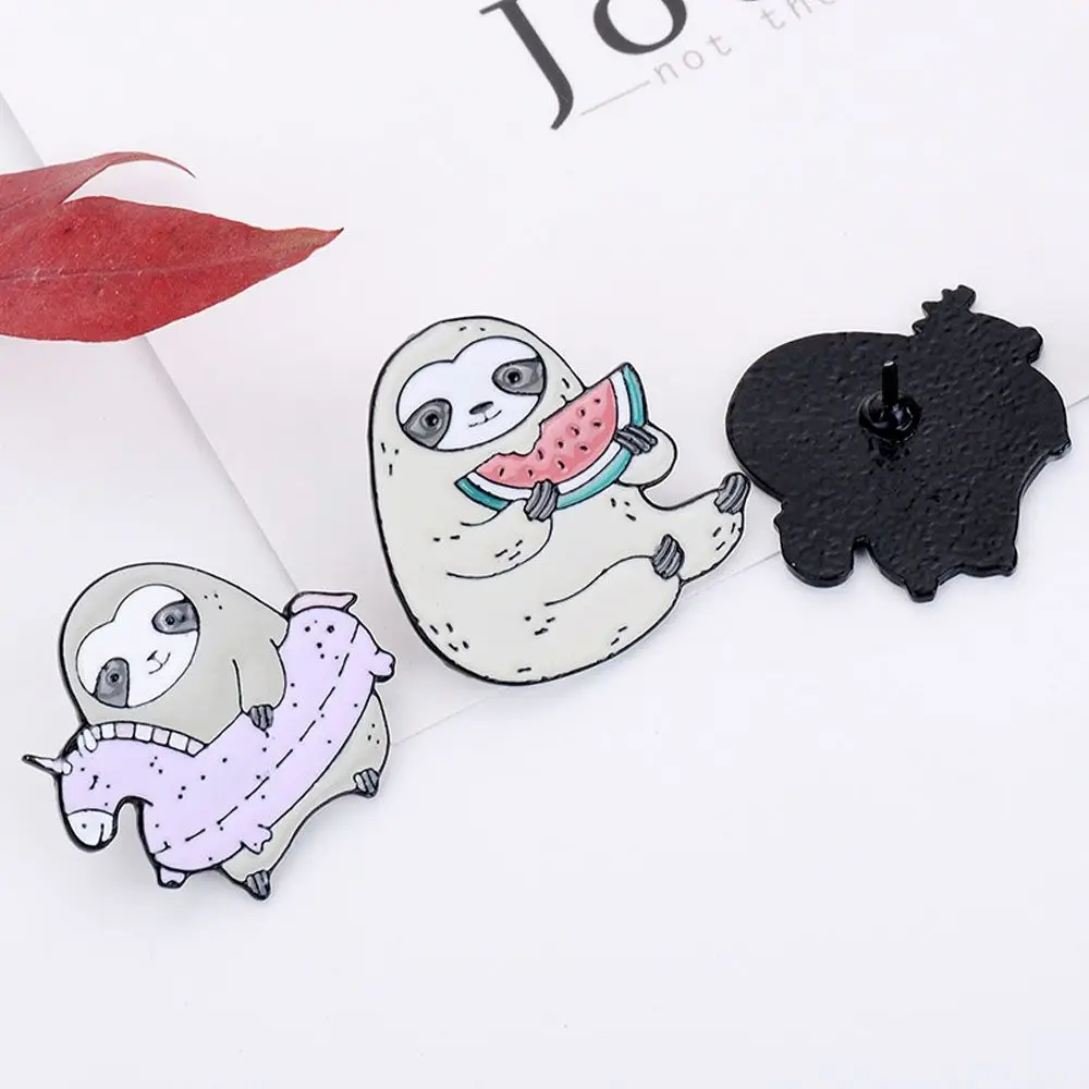 Gift For Women Cartoon Funny Sloth Lapel Pin Bag Badge On Backpack Animal Brooch Pins Brooches Fashion Accessories Jewelry